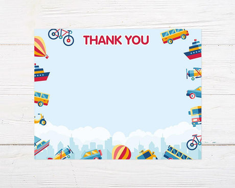 Kids Transportation Thank You Card - goprintplus