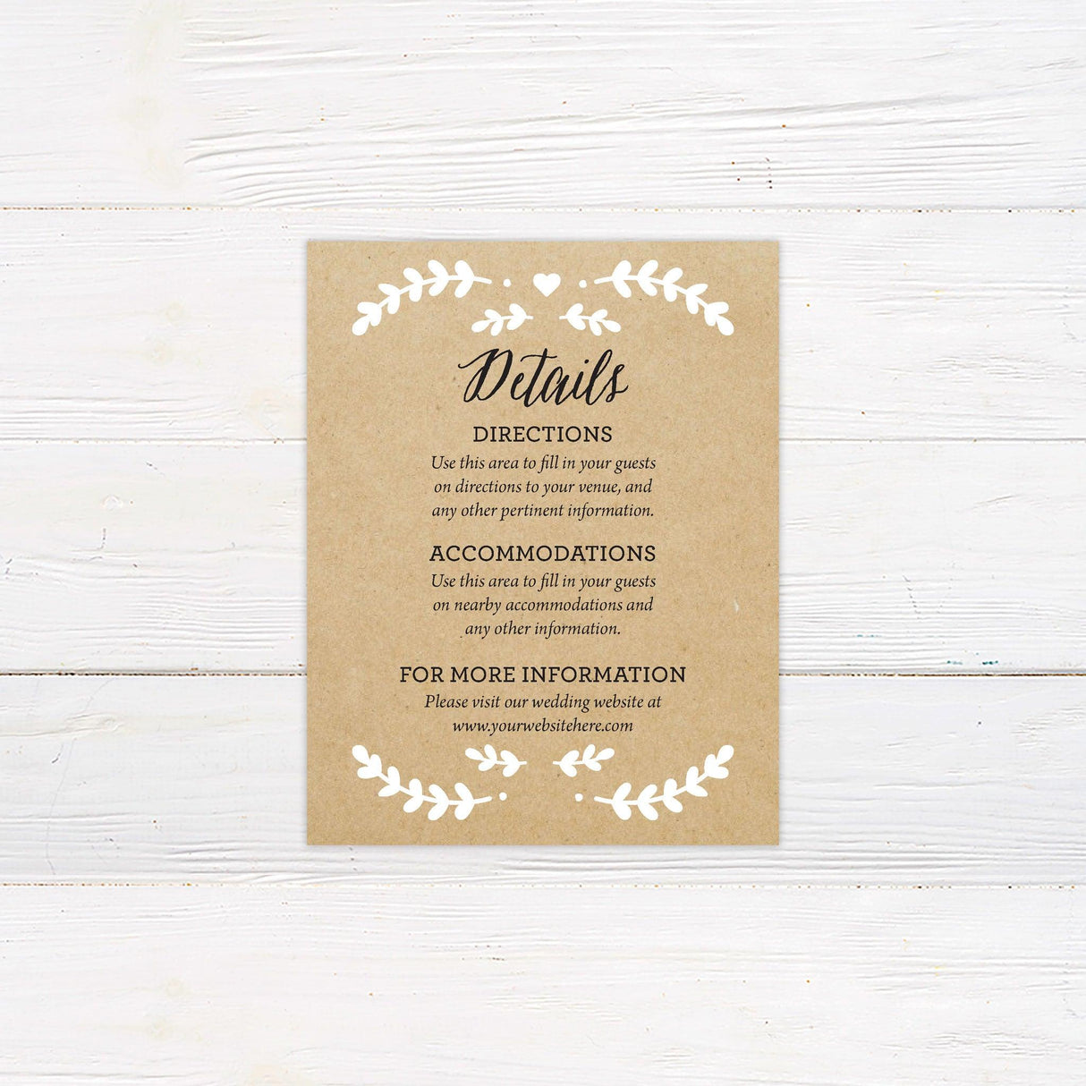 Kraft and White Invitations - goprintplus