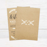 Kraft and White Invitations - goprintplus