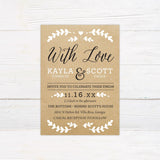 Kraft and White Invitations - goprintplus