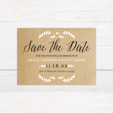 Kraft and White Save The Date - goprintplus