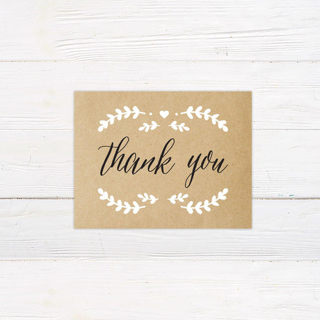 Kraft and White Thank You Card - goprintplus