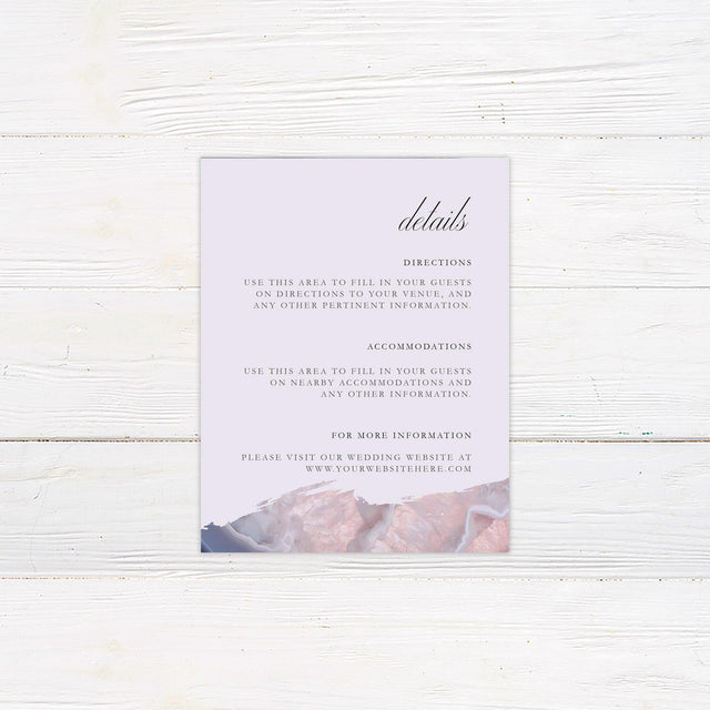 Lavendar Geode Details Card - goprintplus