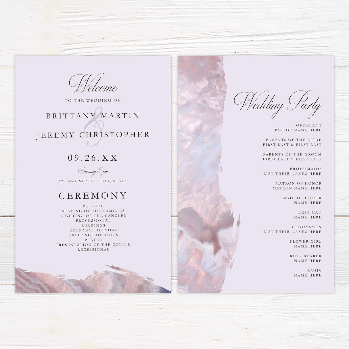 Lavendar Geode Invitation - goprintplus