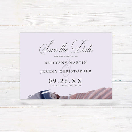 Lavendar Geode Save The Date - goprintplus