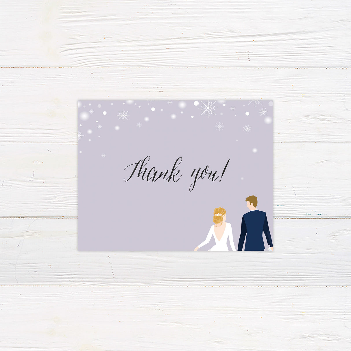 Lavender Winter Thank You Card