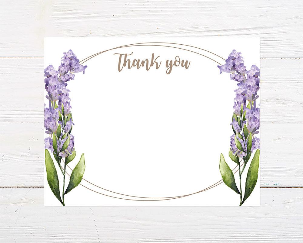 Lavender Wreath Thank You Card - goprintplus