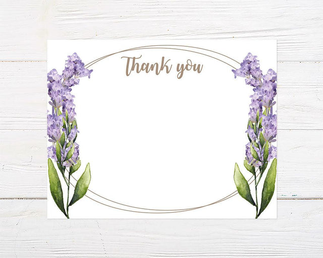 Lavender Wreath Thank You Card - goprintplus