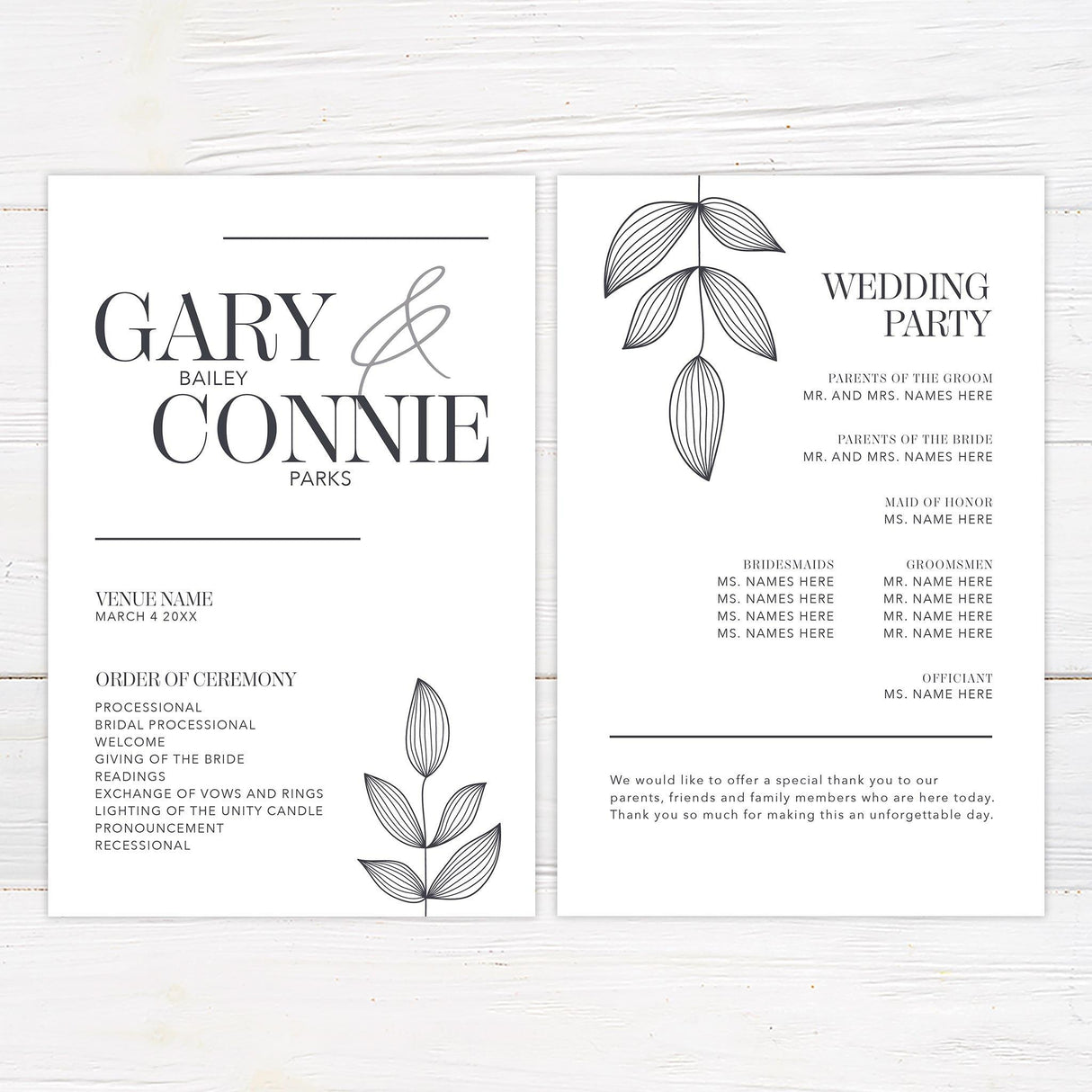 Leaf Imprint Invitations - goprintplus