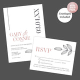 Leaf Imprint Foil Invitation - goprintplus