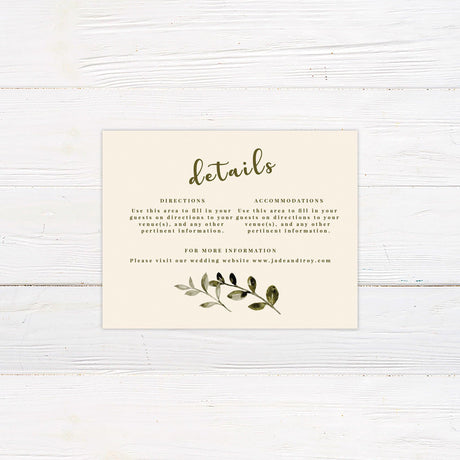 Leafy Minimalist Details Card - goprintplus