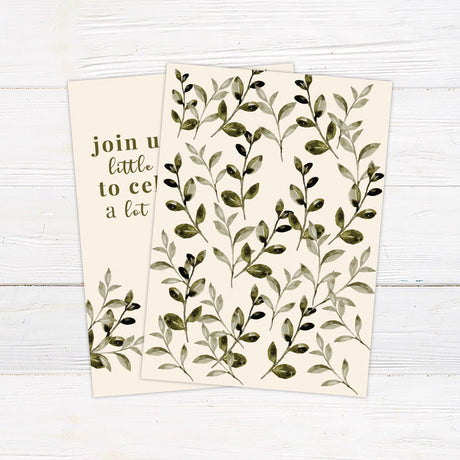 Leafy Minimalist Invitations - goprintplus