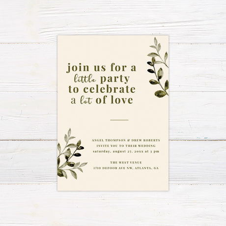 Leafy Minimalist Invitations - goprintplus