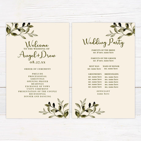 Leafy Minimalist Invitations - goprintplus