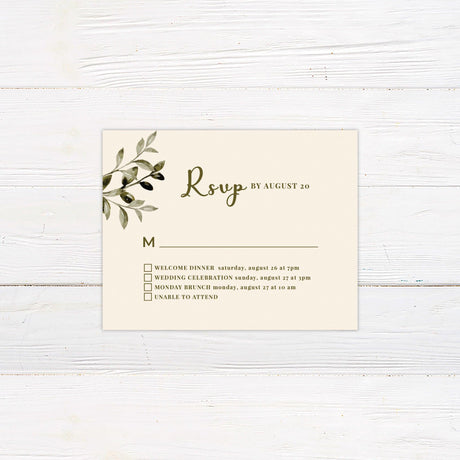 Leafy Minimalist RSVP - goprintplus