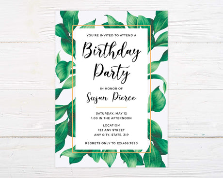 Leaves Birthday Invitation - goprintplus