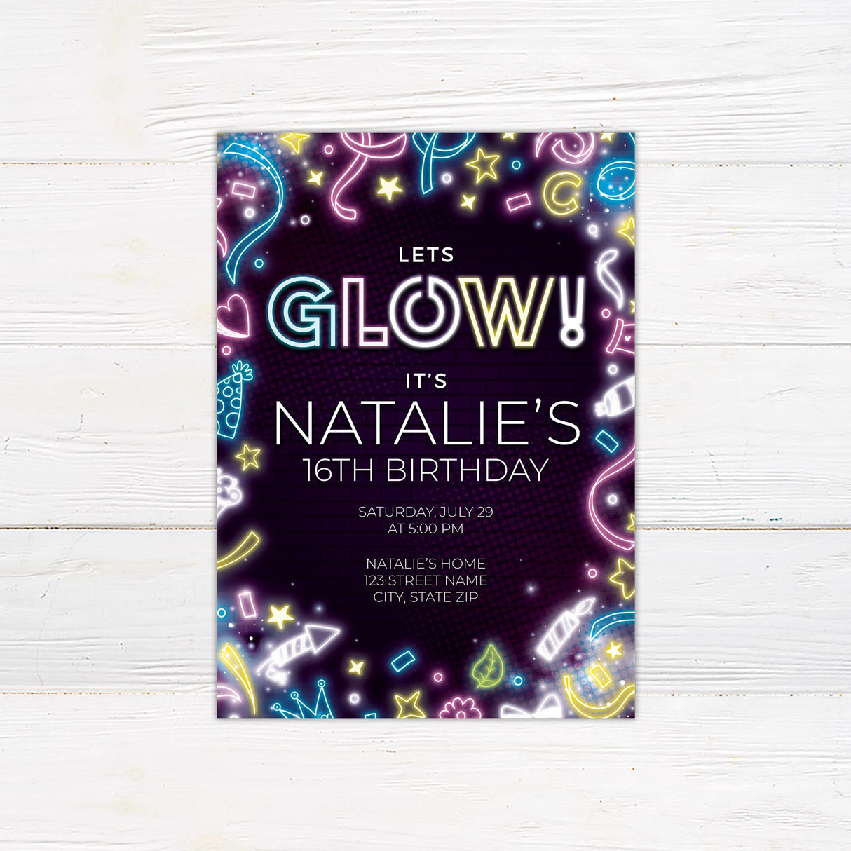 Let's Glow Invitation