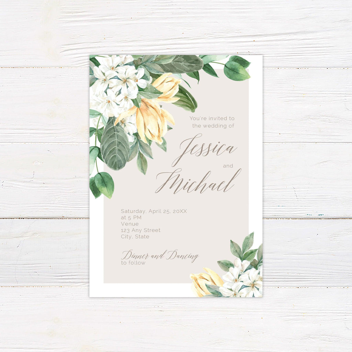 Light Floral Invitations - goprintplus