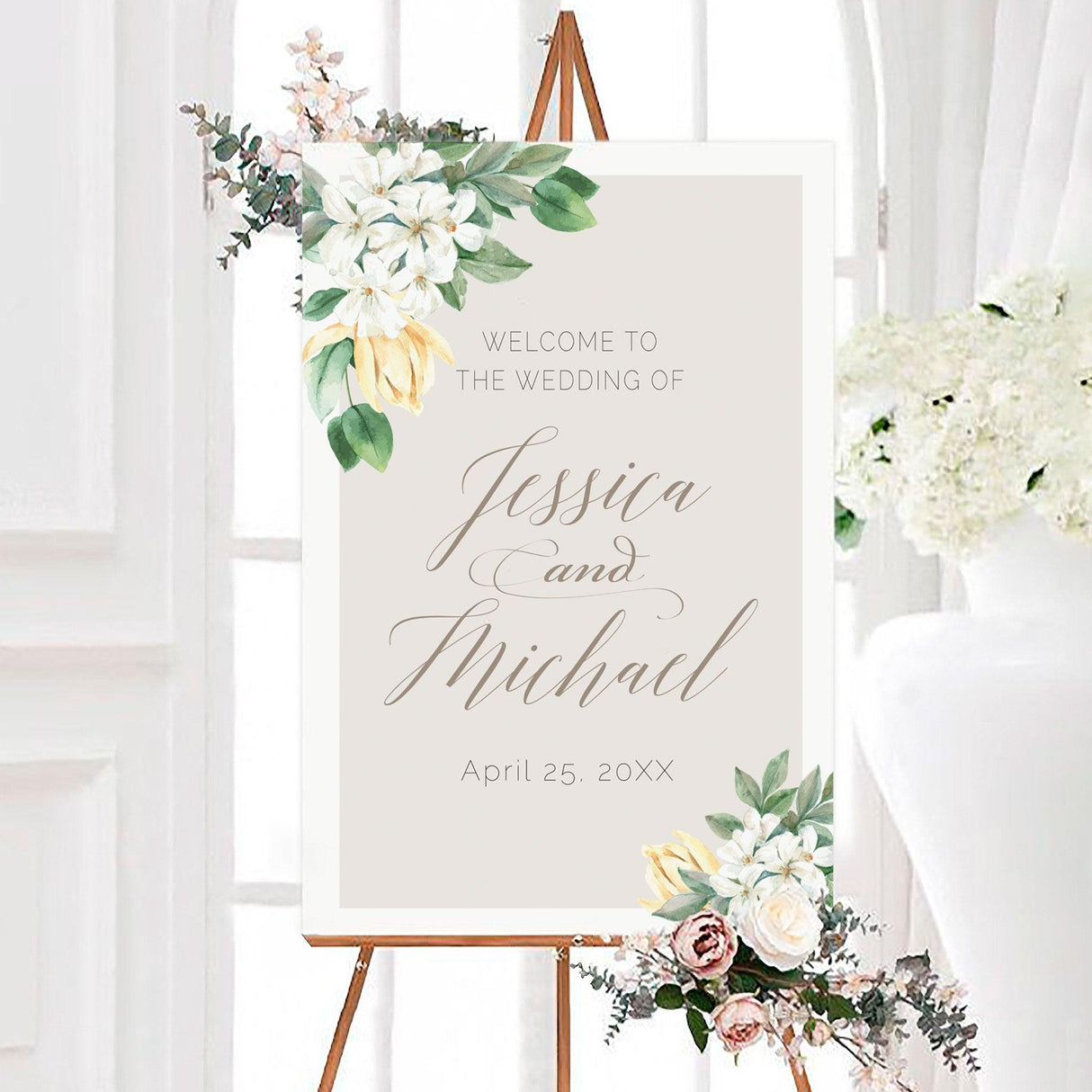 Light Floral Sign - goprintplus