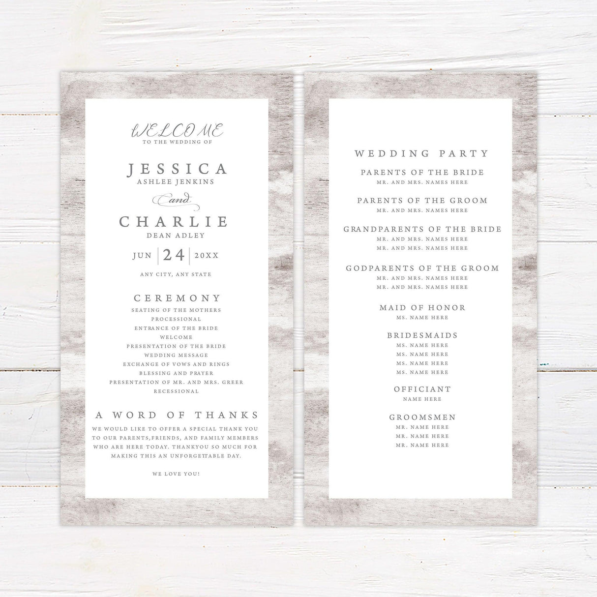 Light Wood Invitations - goprintplus