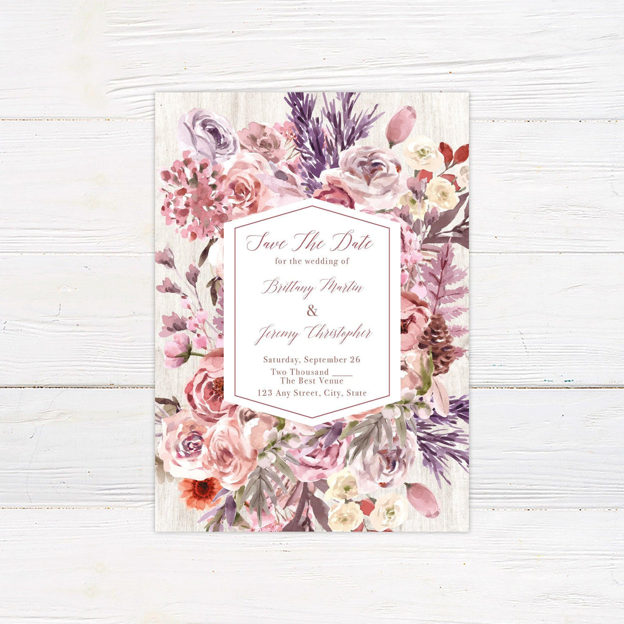 Lilac Garden Save The Date - goprintplus