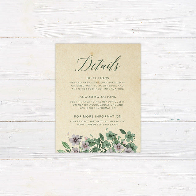 Lilac and Green Leaf Detail Cards - goprintplus