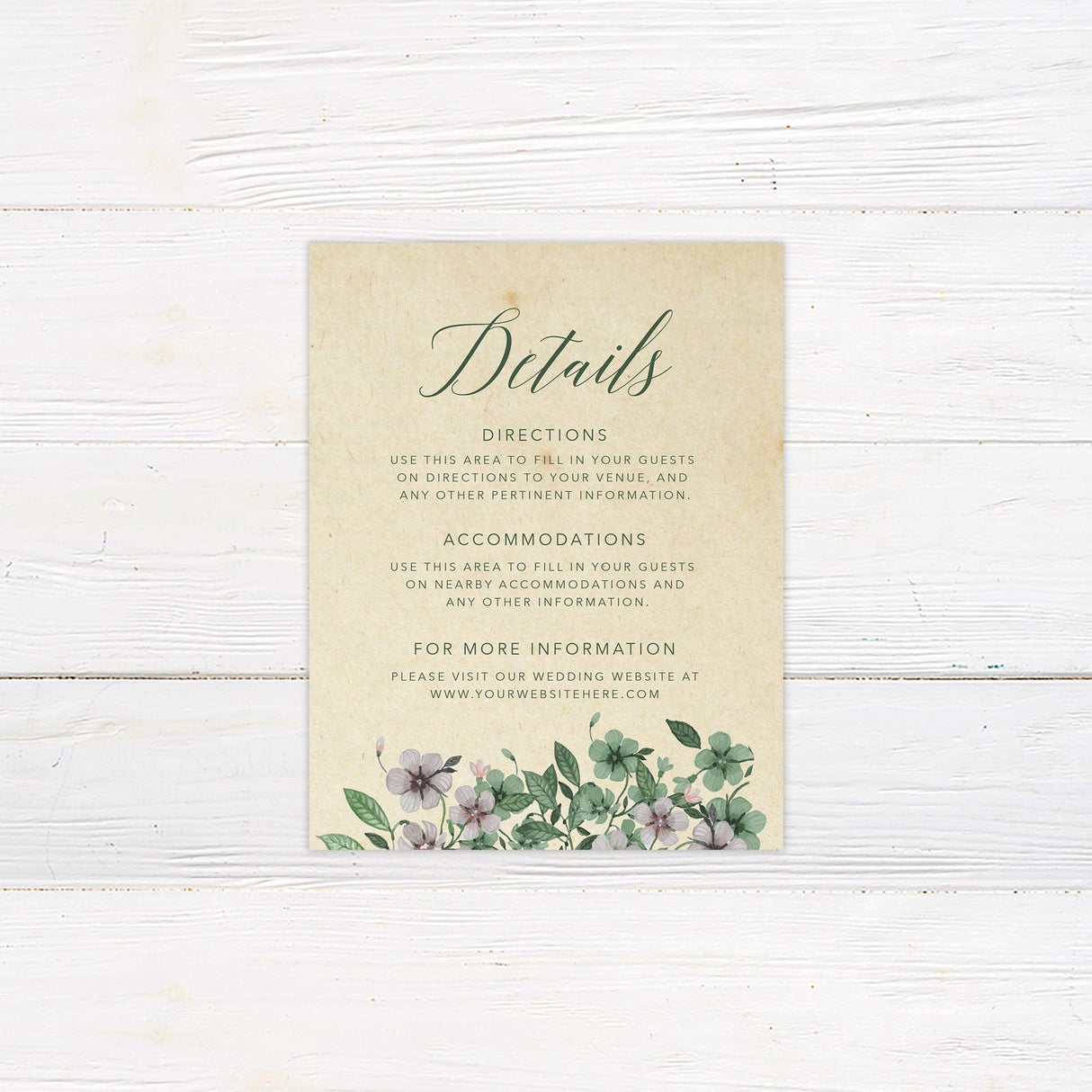 Lilac and Green Leaf Invitations - goprintplus