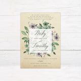 Lilac and Green Leaf Invitations - goprintplus