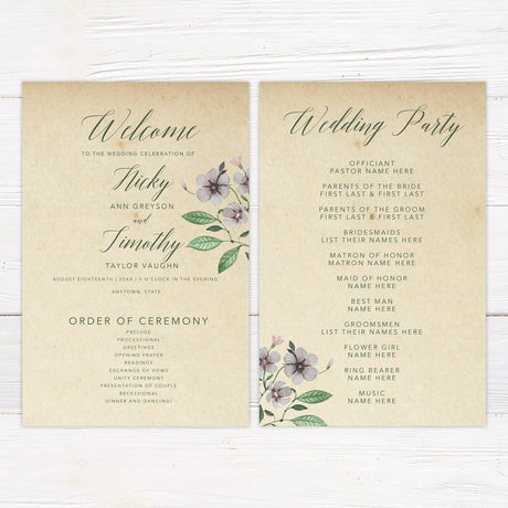 Lilac and Green Leaf Invitations - goprintplus