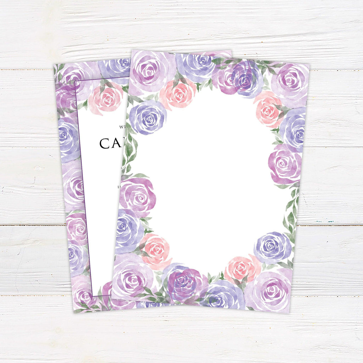 Lilac and Pink Roses Invitations - goprintplus