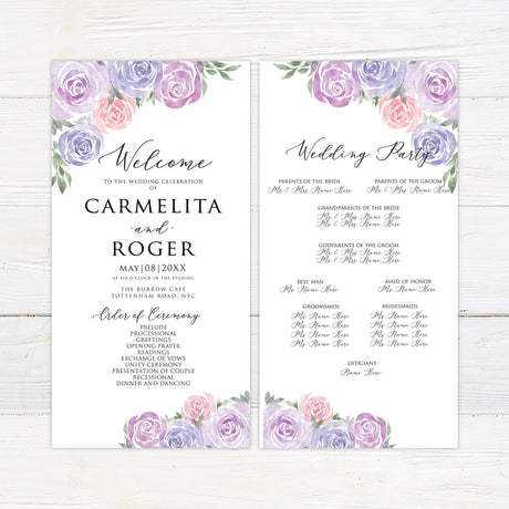 Lilac and Pink Roses Invitations - goprintplus