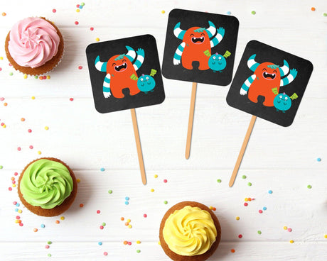 Little Monster Cupcake Topper - goprintplus