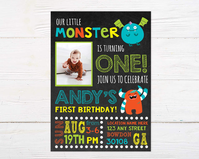 Little Monster Birthday Invitation - goprintplus