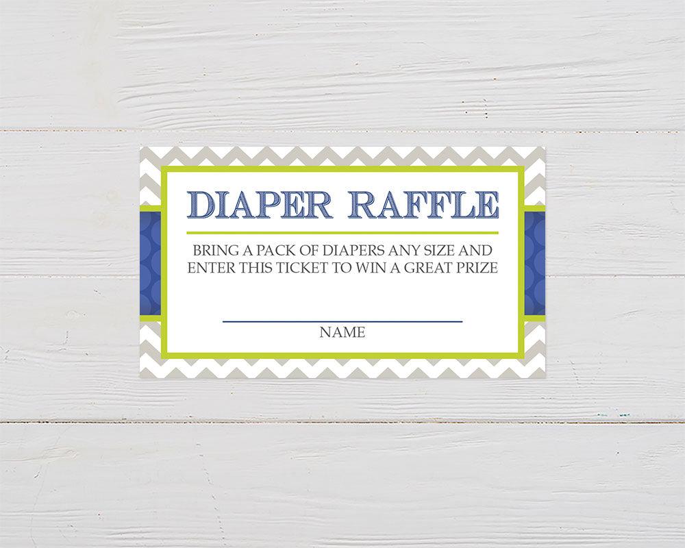 Chevron and Blue Diaper Raffle - goprintplus