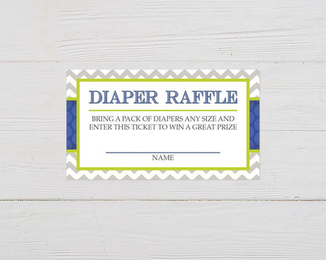 Chevron and Blue Diaper Raffle - goprintplus