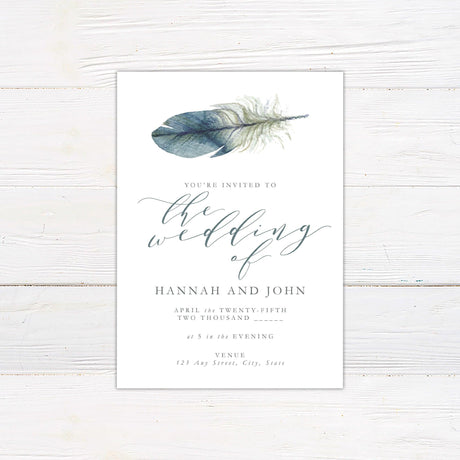 Lone Feather Invitations - goprintplus