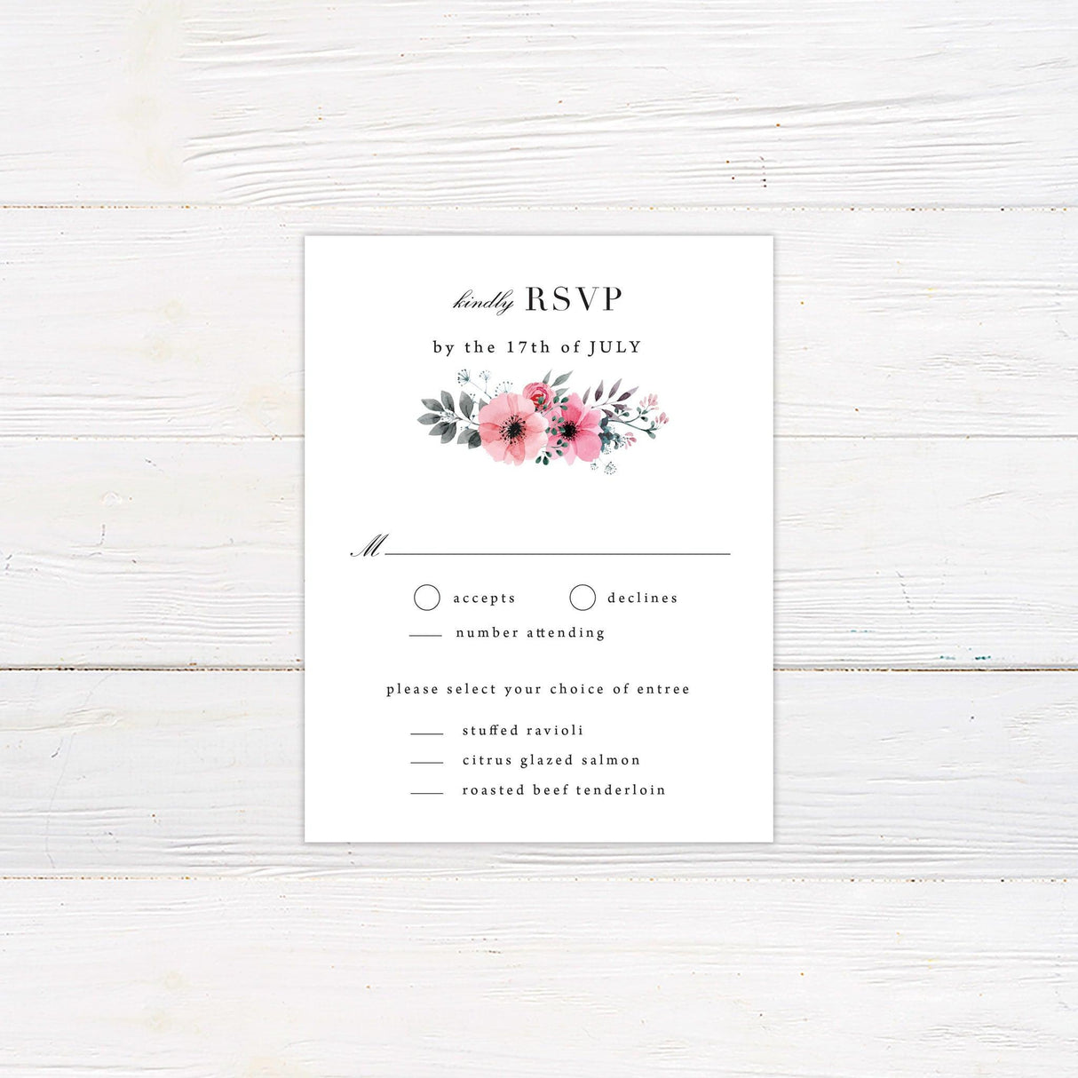 Lovely Florals RSVP - goprintplus