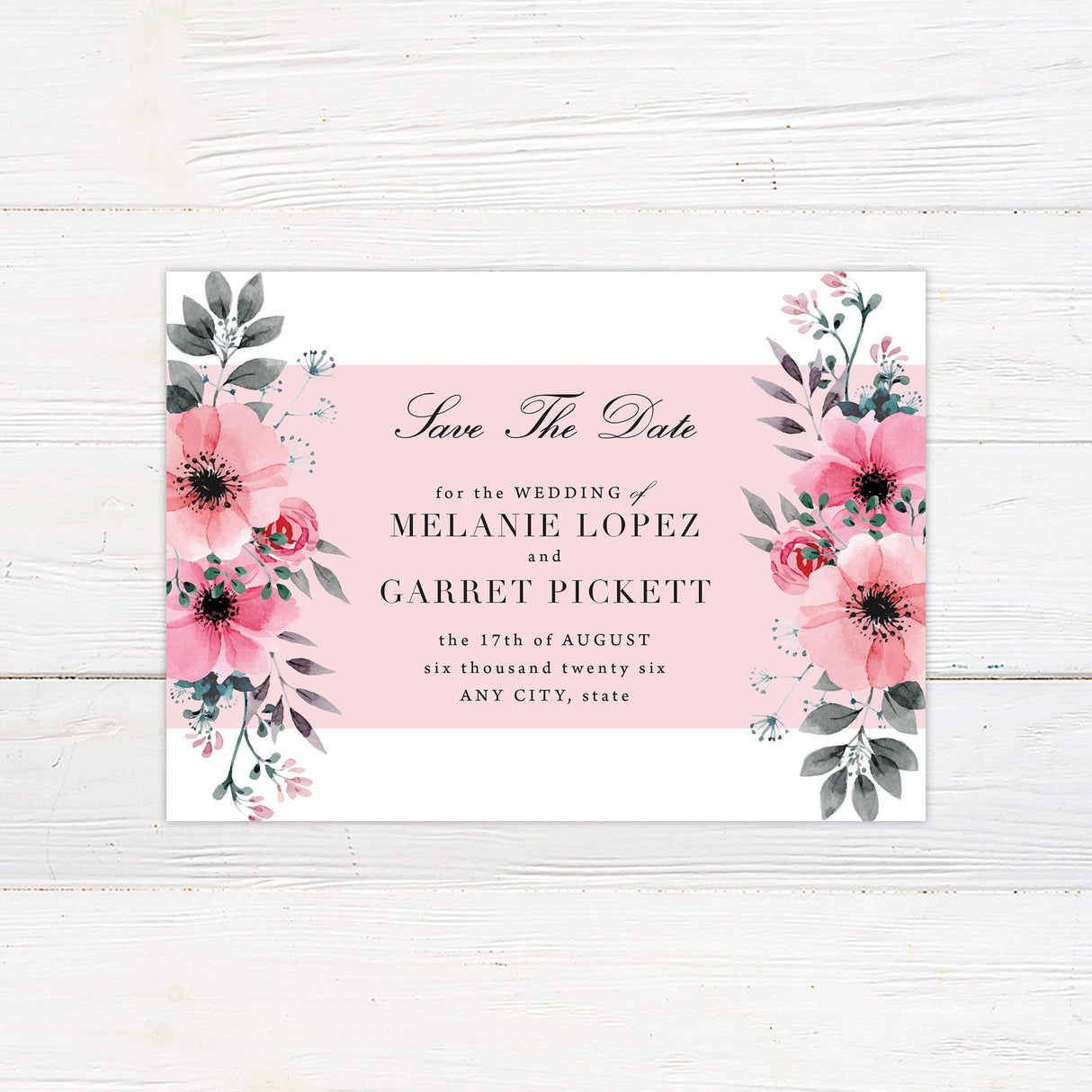 Lovely Florals Save The Date - goprintplus