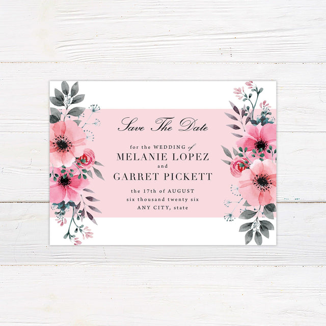 Lovely Florals Save The Date - goprintplus