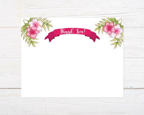 Luau Birthday Thank You Card - goprintplus