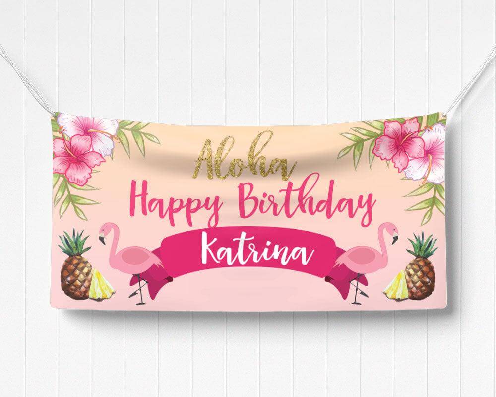 Luau birthday banner go print plus