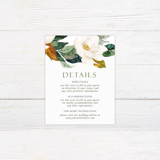 Magnolia Detail Cards - goprintplus