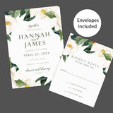 Elegant Magnolia Floral Wedding Invitation – Southern Garden-Inspired Design