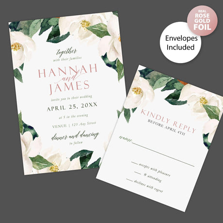 Magnolia Foil Invitation - goprintplus