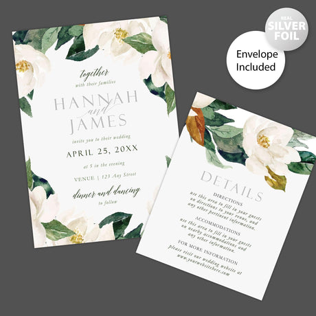 Magnolia Foil Invitation - goprintplus