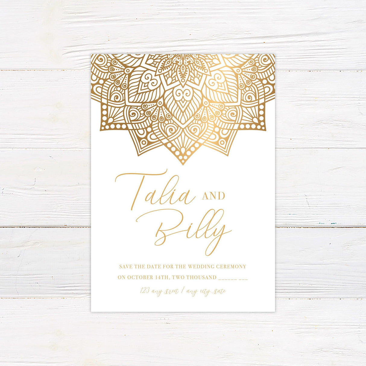 Mandala Accent Invitations - goprintplus