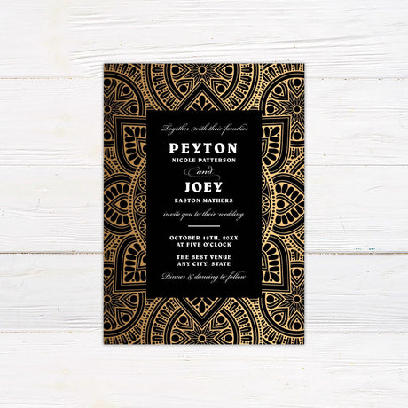 Mandala Border Invitations - goprintplus