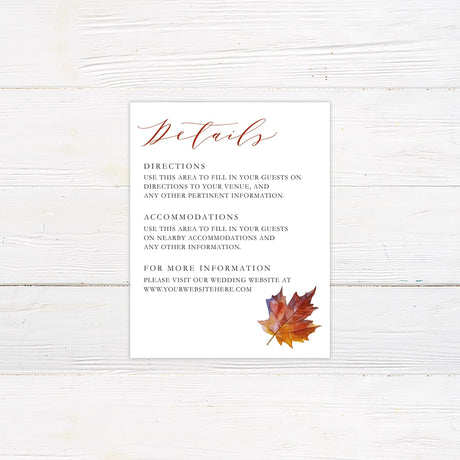 Maple Leaf Details Cards - goprintplus