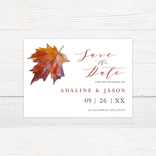 Maple Leaf Save The Date - goprintplus