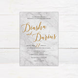 Marble and Gold Invitations - goprintplus